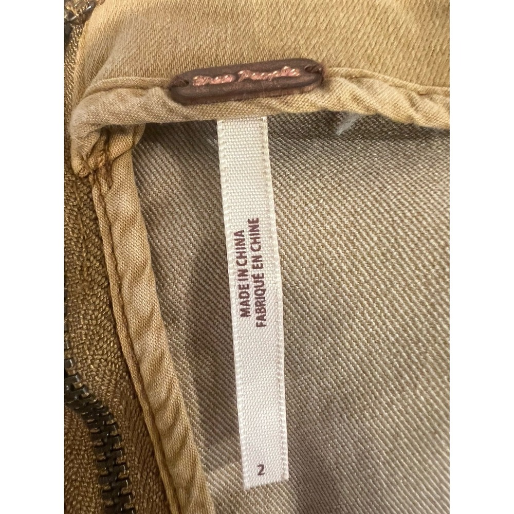 Free People Modern Femme Mini Skirt Size 2 Mustard Gold Stretch Zip - Picture 5 of 8